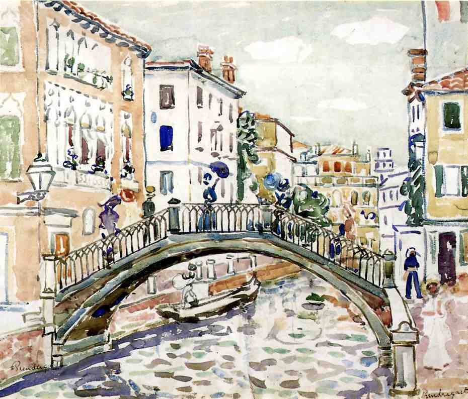 Little Bridge, Venice by Maurice Brazil Prendergast - Hand-Painted Oil Painting Reproduction