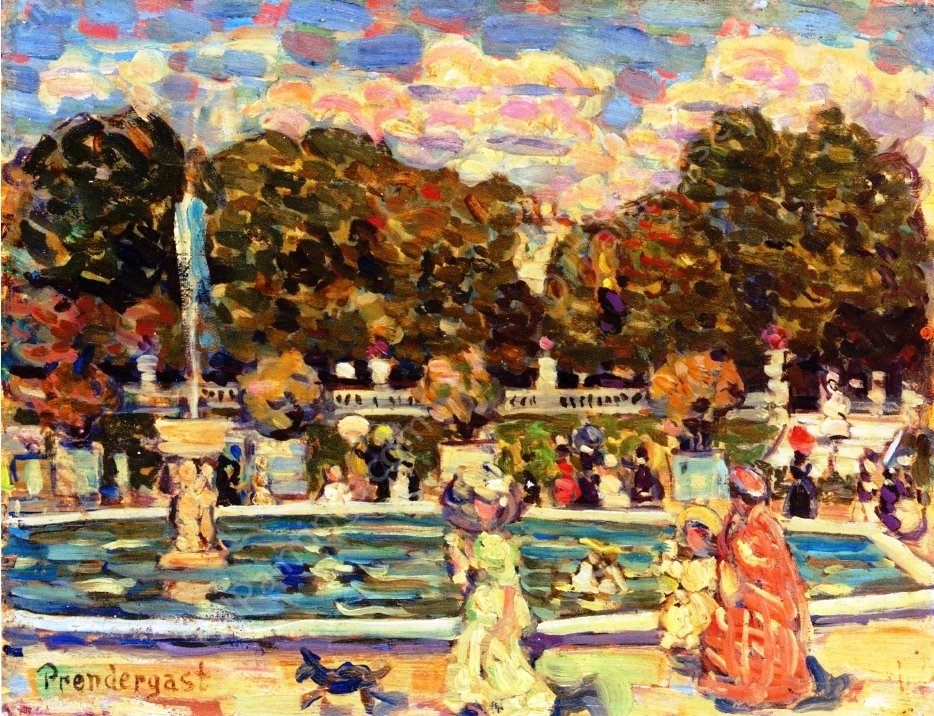 Luxembourg Gardens by Maurice Brazil Prendergast - Hand-Painted Oil Painting Reproduction