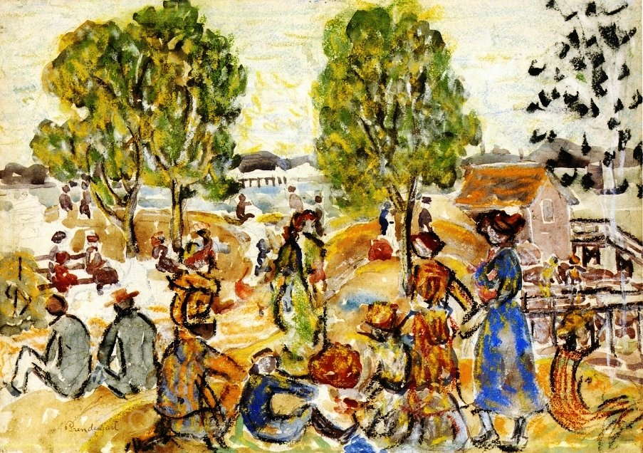 Picnic II by Maurice Brazil Prendergast - Hand-Painted Oil Painting Reproduction