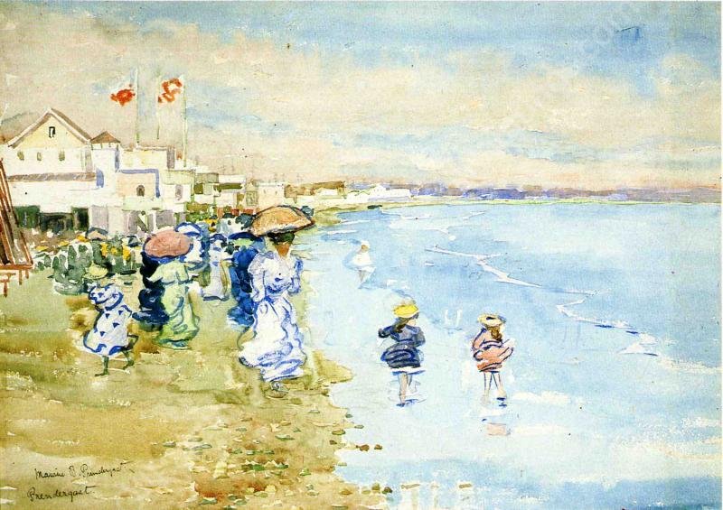 Revere Beach, Boston by Maurice Brazil Prendergast - Hand-Painted Oil Painting Reproduction
