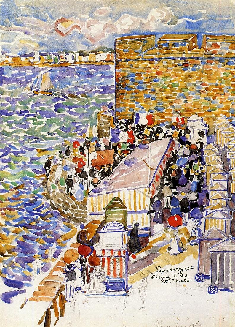 Rising Tide, St. Malo by Maurice Brazil Prendergast - Hand-Painted Oil Painting Reproduction
