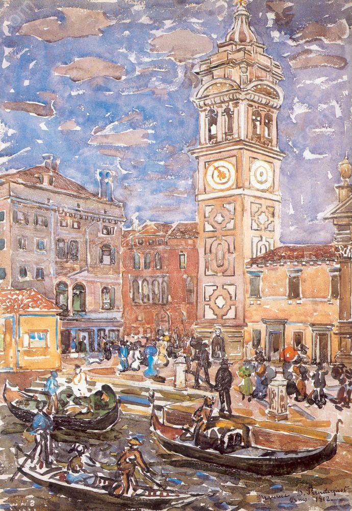 Santa Maria Formosa, Venice by Maurice Brazil Prendergast - Hand-Painted Oil Painting Reproduction