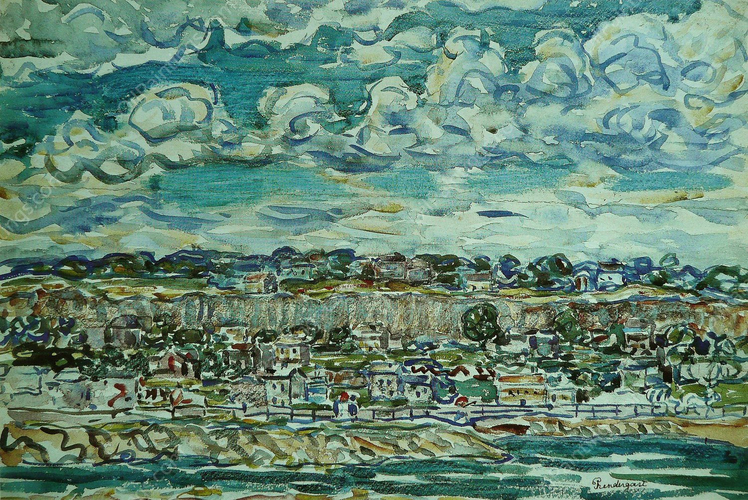 St. Malo  by Maurice Prendergast - Hand-Painted Oil Painting Reproduction