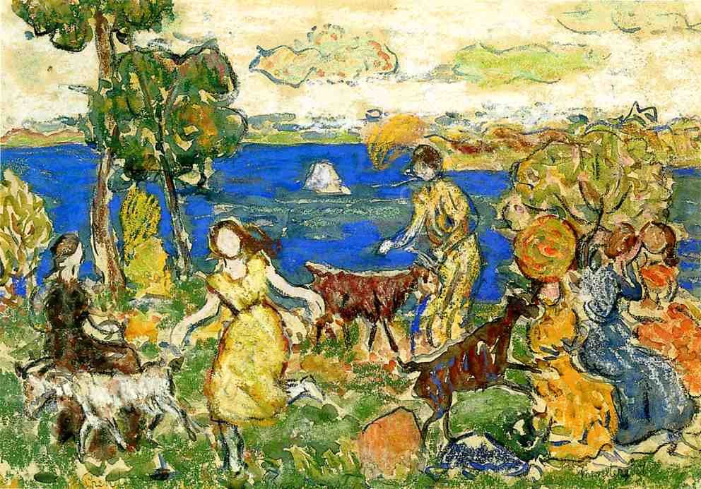 Summer Day also known as St. Cloud by Maurice Brazil Prendergast - Hand-Painted Oil Painting Reproduction