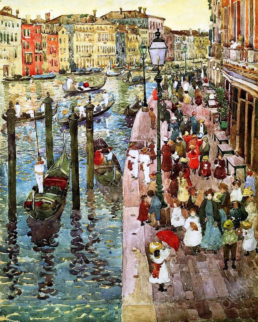 The Grand Canal, Venice by Maurice Brazil Prendergast - Hand-Painted Oil Painting Reproduction