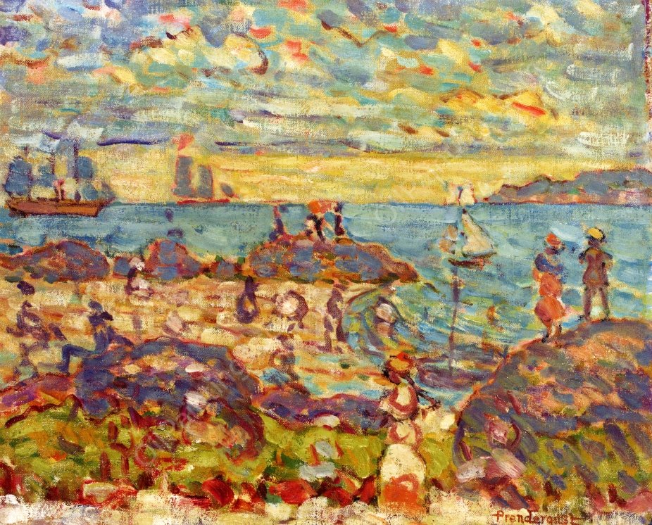 The Point, Gloucester by Maurice Brazil Prendergast - Hand-Painted Oil Painting Reproduction