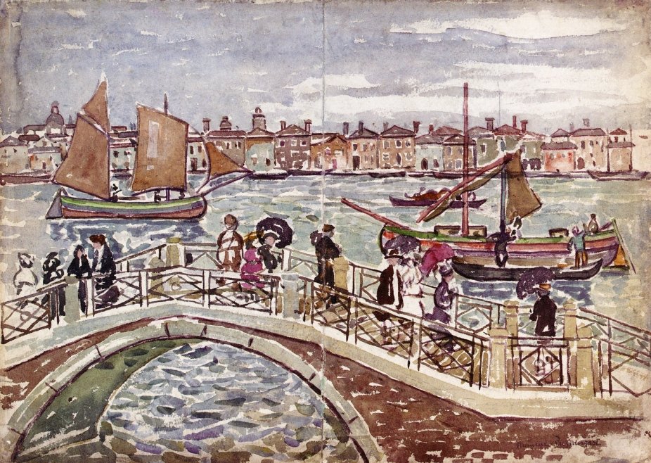 View of Venice also known as Giudecca from the Zattere by Maurice Brazil Prendergast - Hand-Painted Oil Painting Reproduction