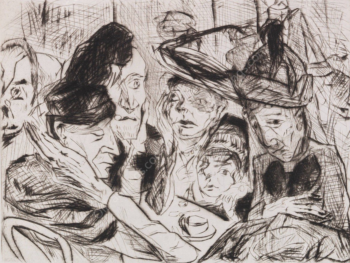 Cafe  by Max Beckmann - Hand-Painted Oil Painting Reproduction