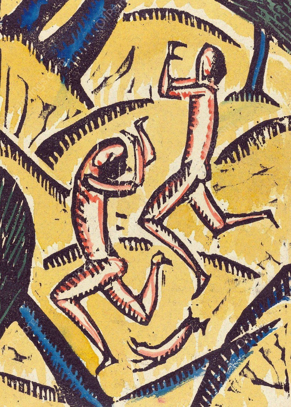 Two Nude Dancers in a Landscape  by Max Zachmann - Hand-Painted Oil Painting Reproduction