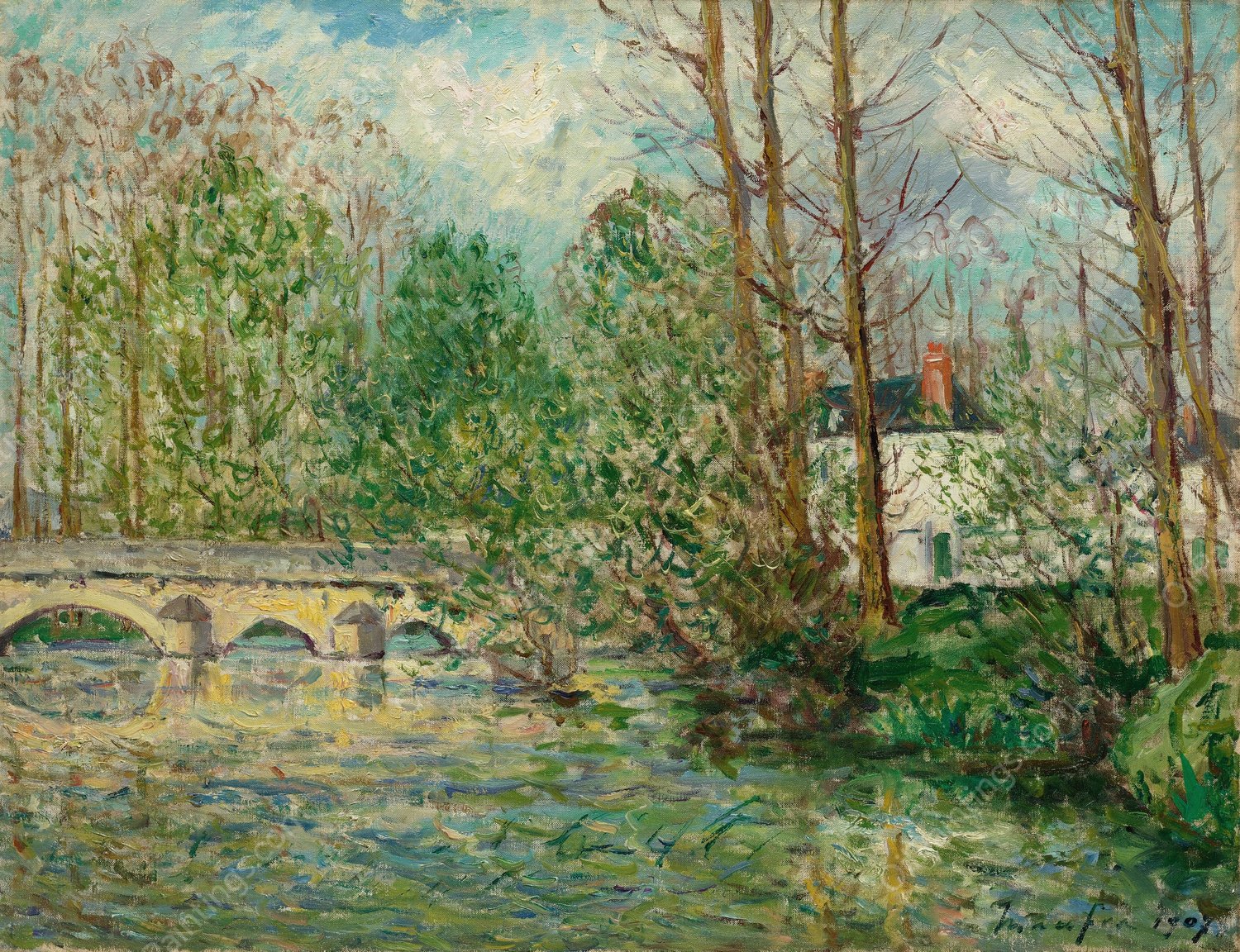 Paysage De Printemps a Lavardin, Loir-Et-Cher  by Maxime Maufra - Hand-Painted Oil Painting Reproduction