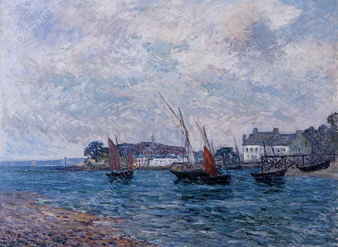 Reentering Port at Douarnenez also known as Finistere by Maxime Maufra - Hand-Painted Oil Painting Reproduction