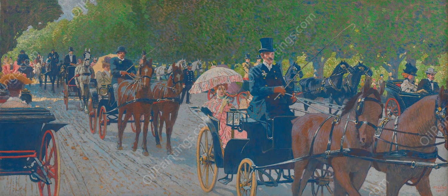 Praterfahrt  by Maximilian Lenz - Hand-Painted Oil Painting Reproduction