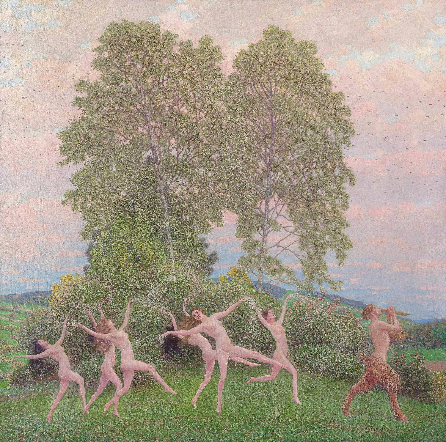 The dance of the Fawn by Maximilian Lenz - Hand-Painted Oil Painting Reproduction