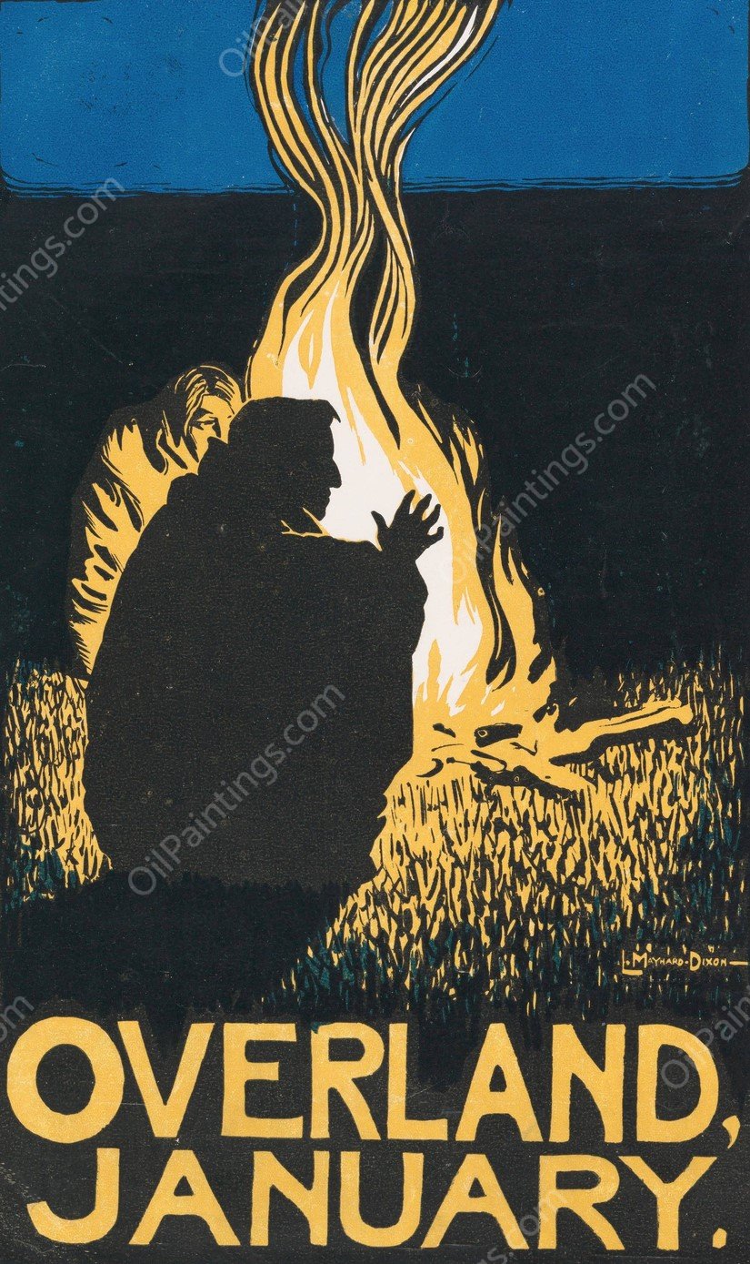 Overland; January  by Maynard Dixon - Hand-Painted Oil Painting Reproduction