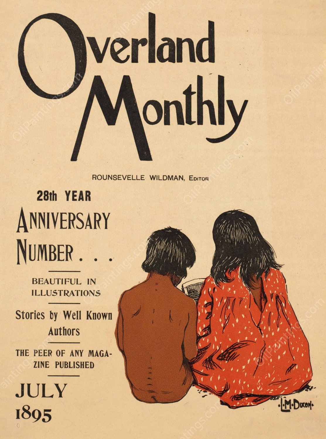 Overland Monthly, 28th year anniversary number… July 1895  by Maynard Dixon - Hand-Painted Oil Painting Reproduction
