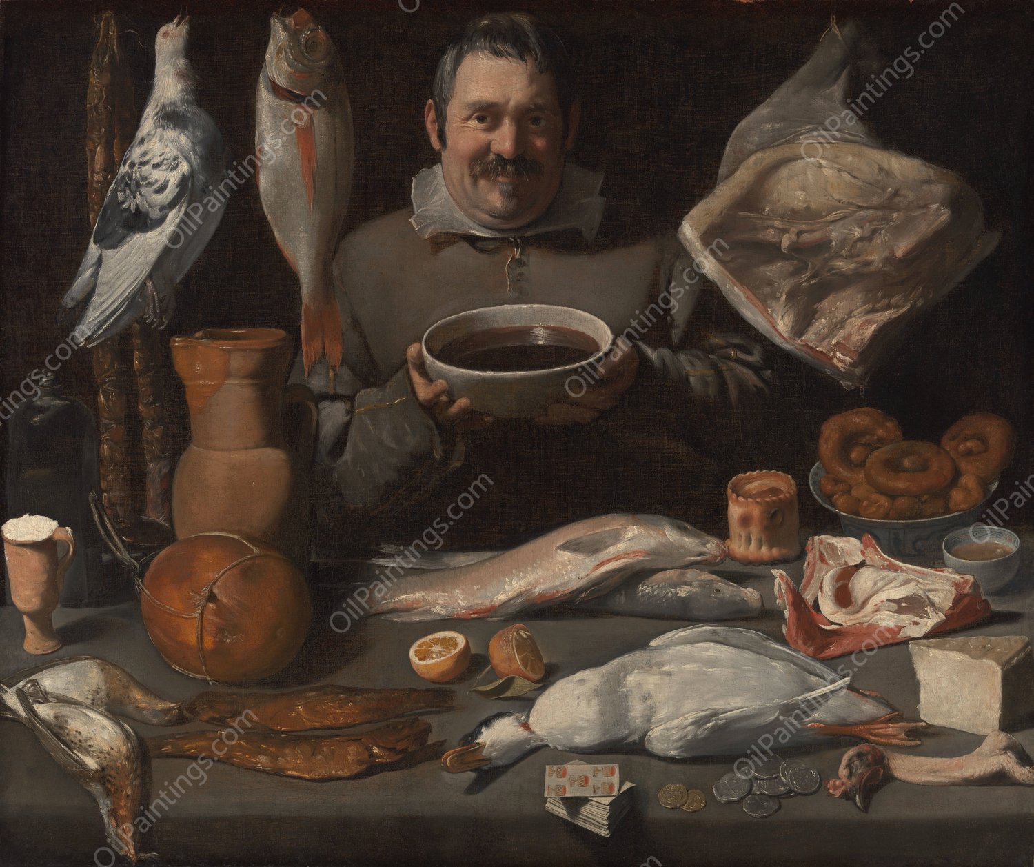 Kitchen Scene  by Meester Van De Amsterdamse Bodegon - Hand-Painted Oil Painting Reproduction