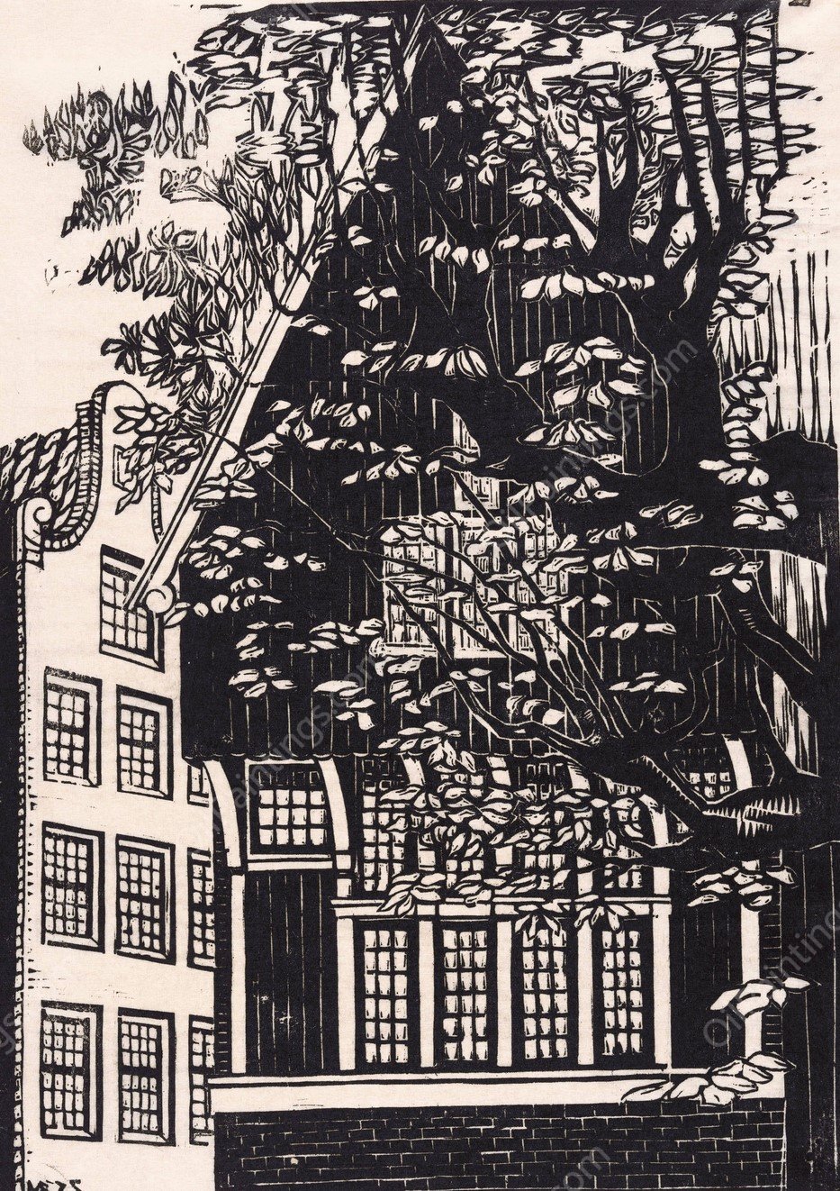 Begijnhof in Amsterdam  by Meijer Bleekrode - Hand-Painted Oil Painting Reproduction