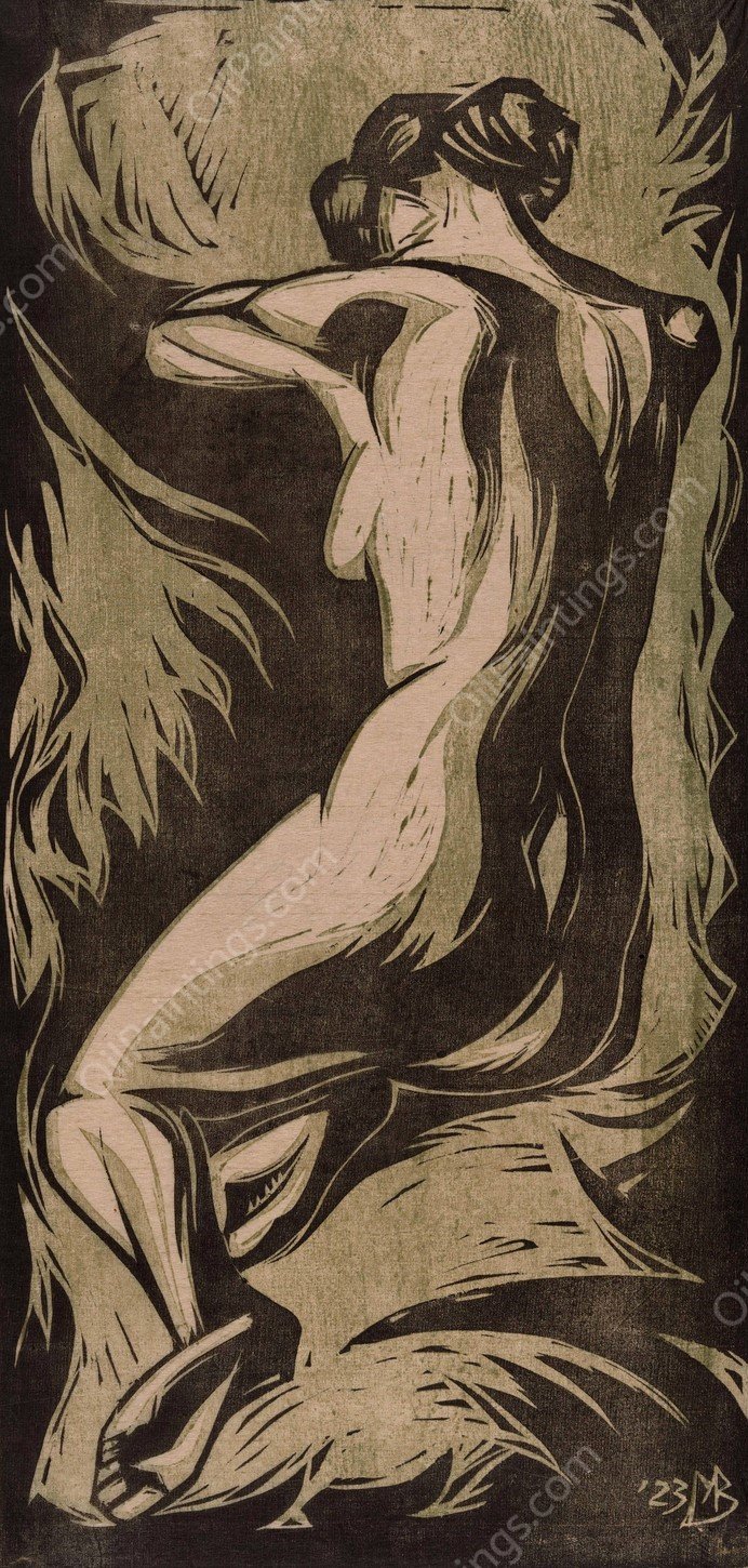 Naakte vrouw  by Meijer Bleekrode - Hand-Painted Oil Painting Reproduction