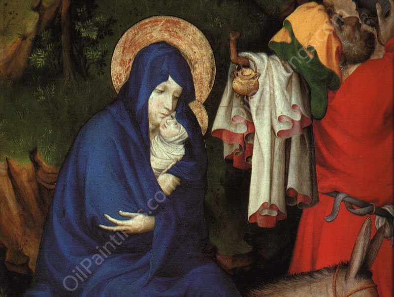 The Flight into Egypt Detail by Melchior Broederlam - Hand-Painted Oil Painting Reproduction