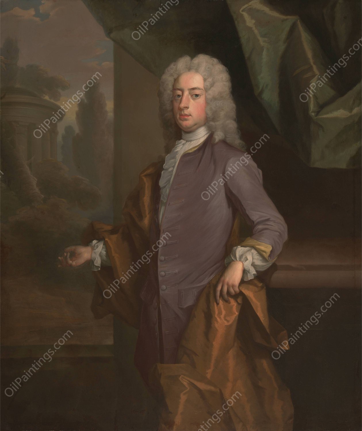 An Unknown Man  by Michael Dahl - Hand-Painted Oil Painting Reproduction