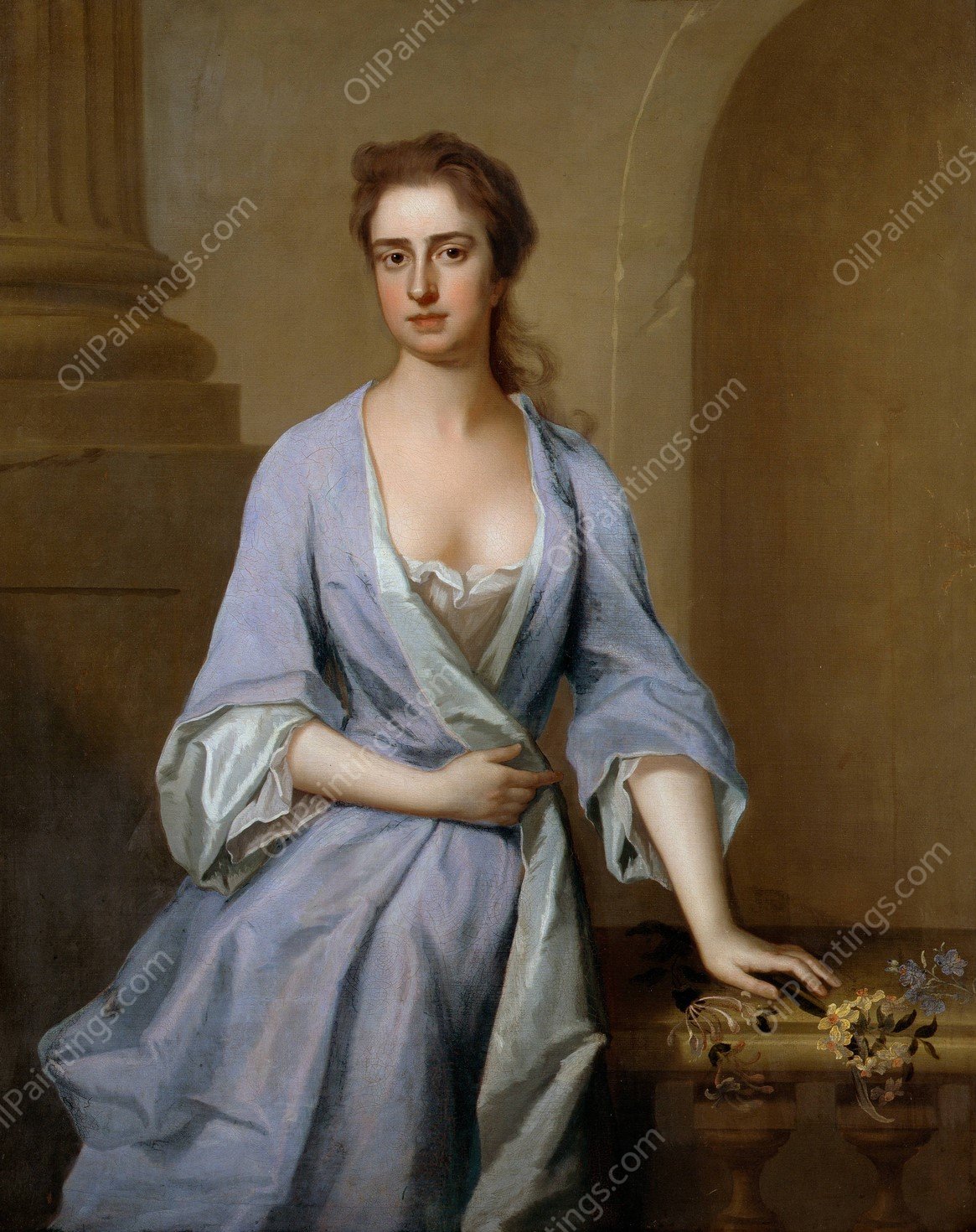 Portrait of a Lady by Michael Dahl - Hand-Painted Oil Painting Reproduction