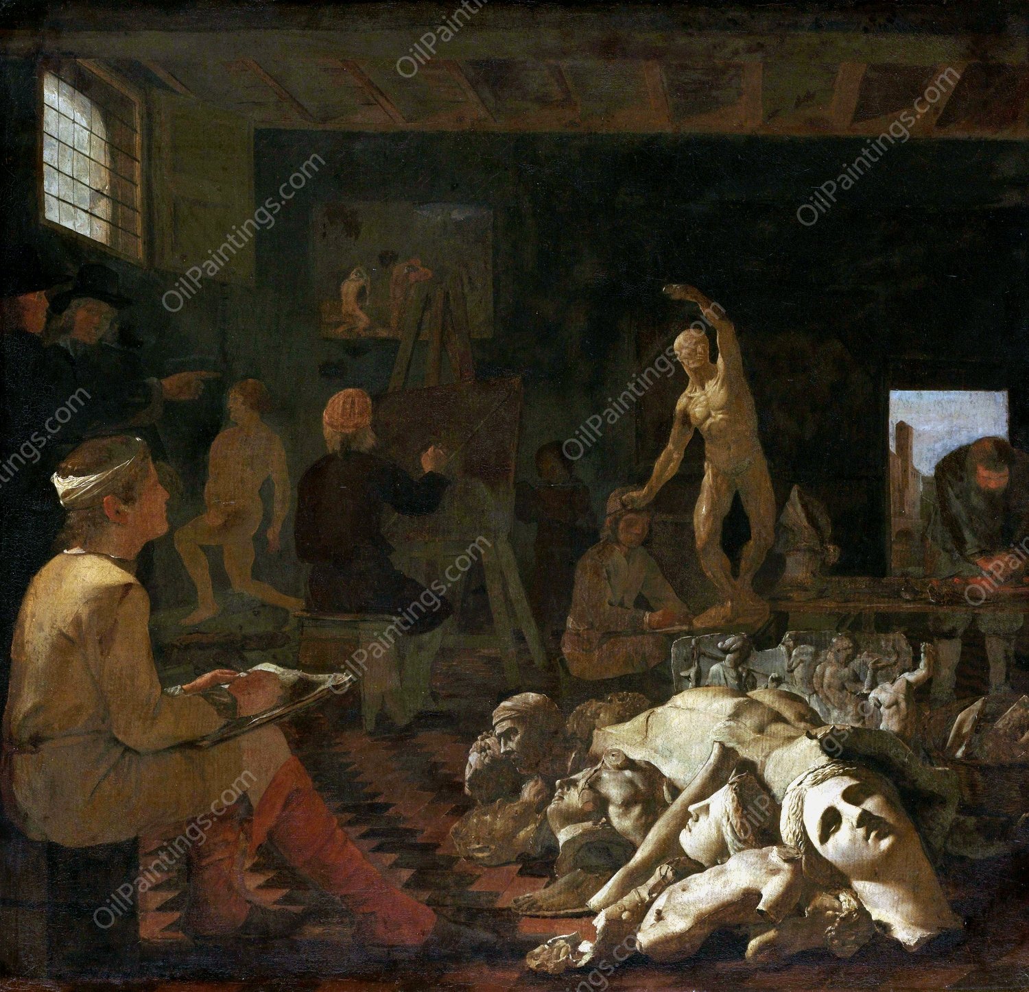 A Painter's Studio  by Michael Sweerts - Hand-Painted Oil Painting Reproduction