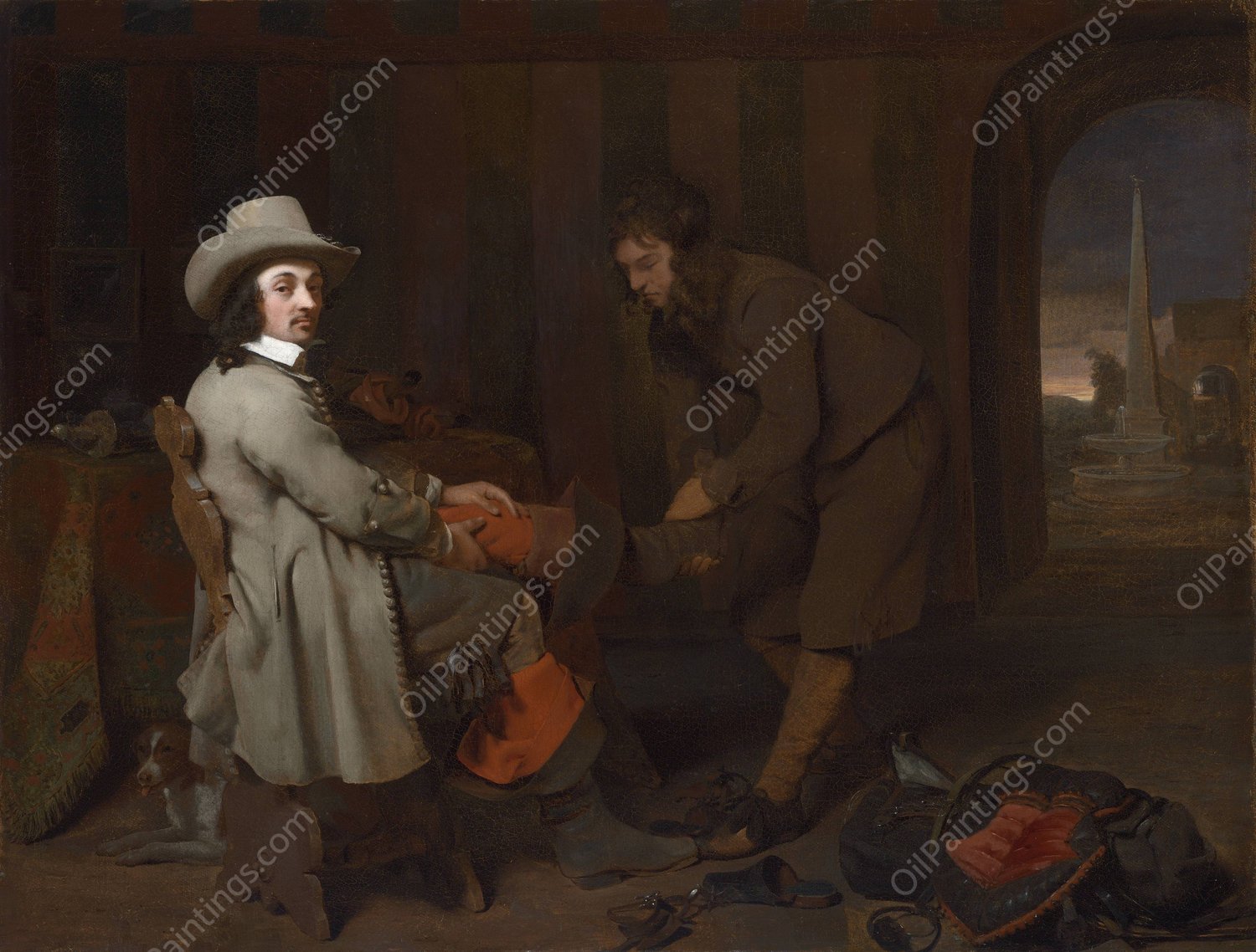 Anthonij de Bordes and His Valet  by Michael Sweerts - Hand-Painted Oil Painting Reproduction