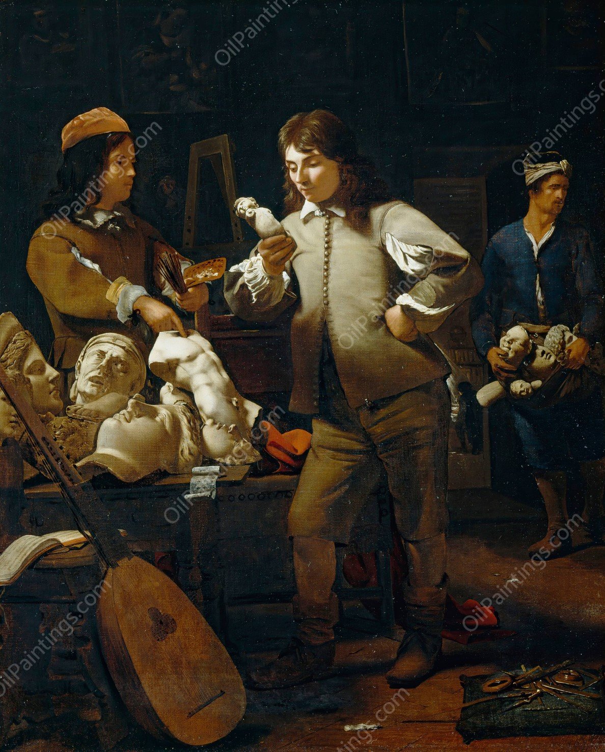 In The Studio  by Michael Sweerts - Hand-Painted Oil Painting Reproduction