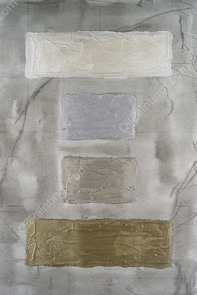 Metallic Monoliths III by Michael Willett - Hand-Painted Oil Painting Reproduction