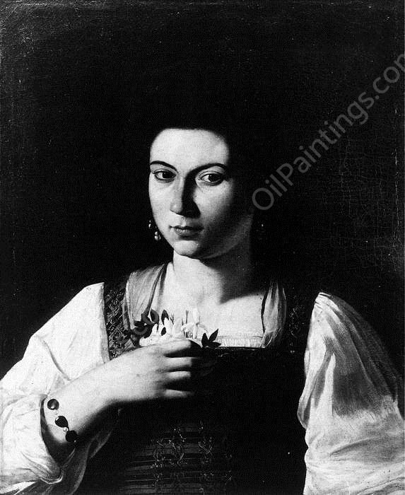 Portrait of a Courtesan by Caravaggio - Hand-Painted Oil Painting Reproduction