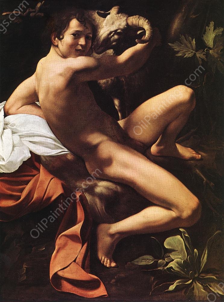 St John the Baptist Youth with Ram by Caravaggio - Hand-Painted Oil Painting Reproduction