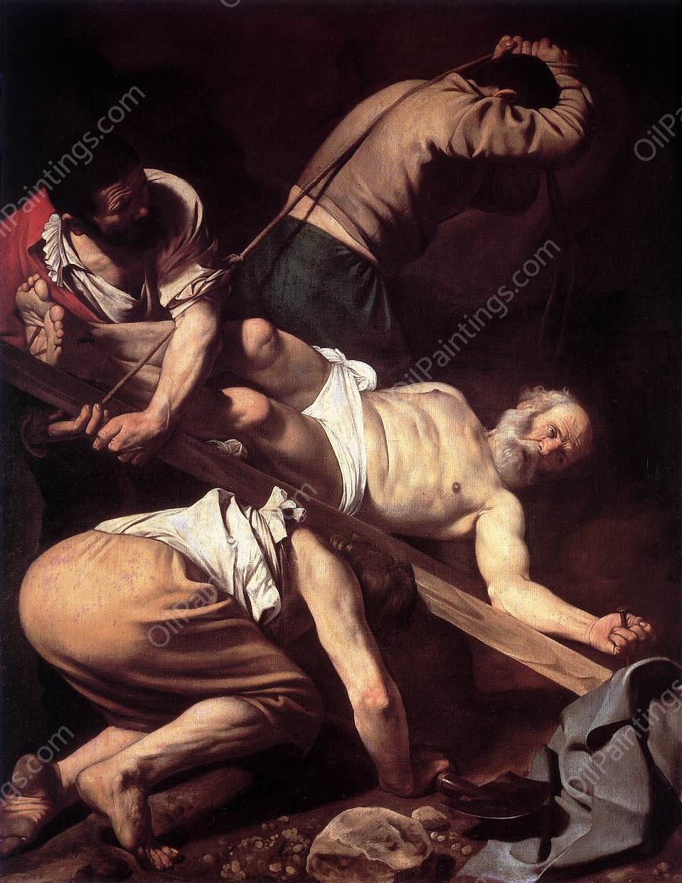 The Crucifixion of Saint Peter by Caravaggio - Hand-Painted Oil Painting Reproduction