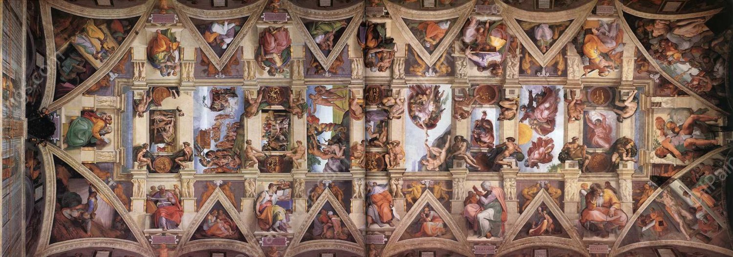 The Ceiling by Michelangelo - Hand-Painted Oil Painting Reproduction