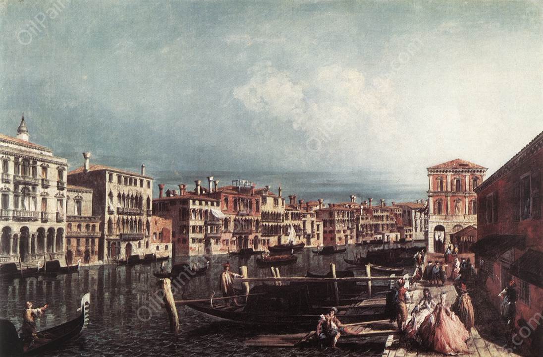The Grand Canal at San Geremia by Michele Marieschi - Hand-Painted Oil Painting Reproduction