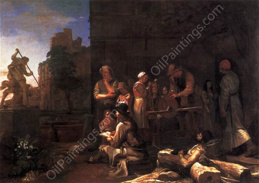 Young Artist Drawing Bernini's Neptune and Triton by Michiel Sweerts - Hand-Painted Oil Painting Reproduction