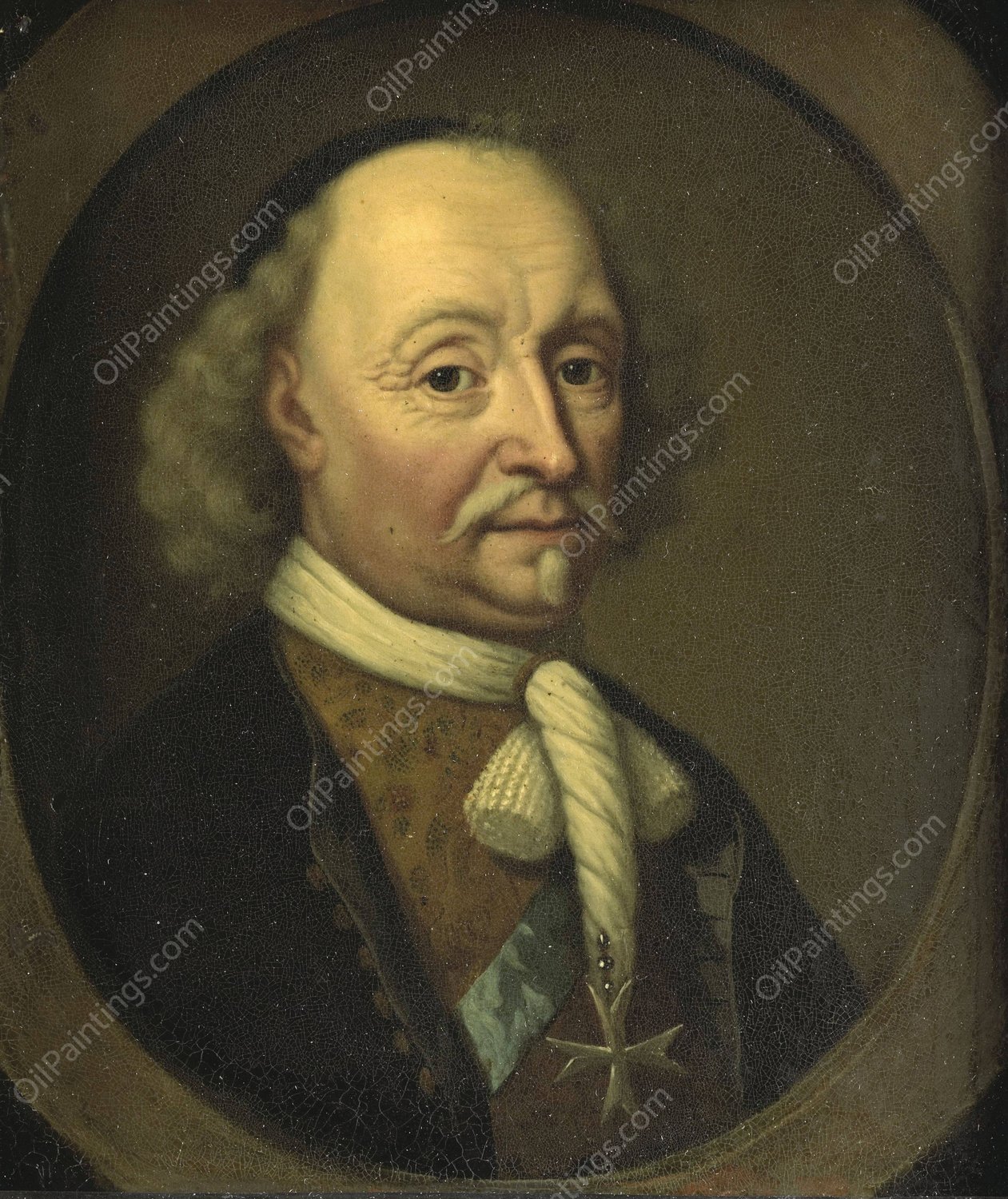 Portrait of Johan Maurits  by Michiel Van Musscher - Hand-Painted Oil Painting Reproduction