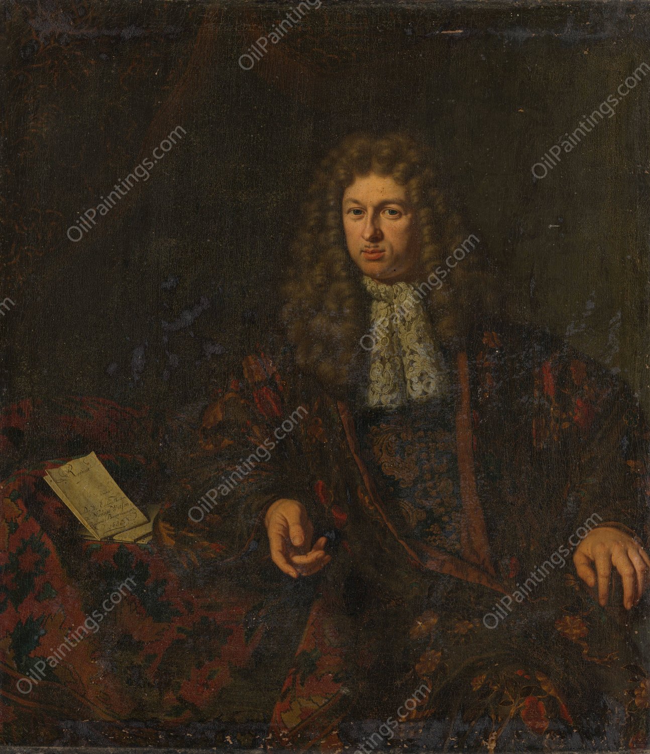 Portret van Nicolaes Witsen  by Michiel Van Musscher - Hand-Painted Oil Painting Reproduction