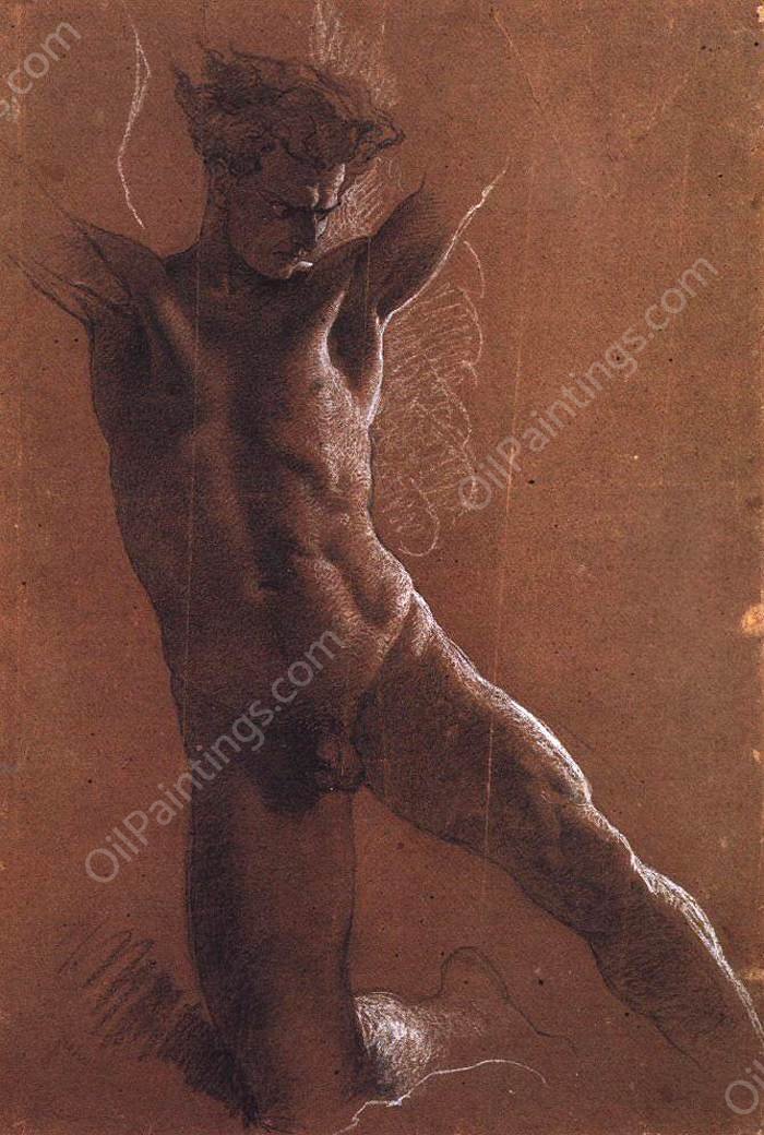 Demon by Mihaly Zichy - Hand-Painted Oil Painting Reproduction