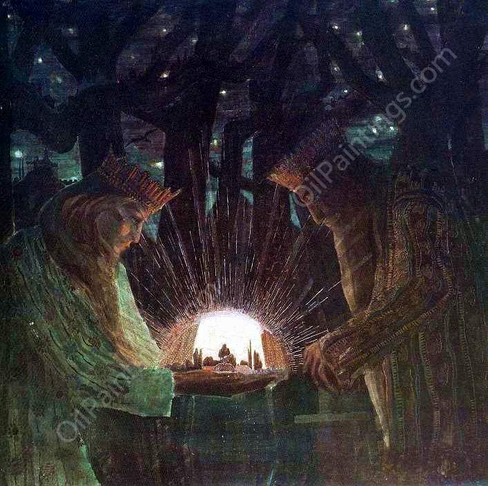 The Kings - Fairy-Tale by Mikalojus Ciurlionis - Hand-Painted Oil Painting Reproduction