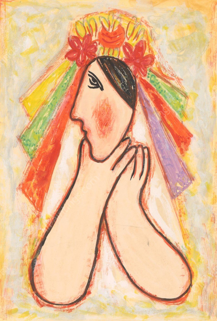 Bride  by Mikulas Galanda - Hand-Painted Oil Painting Reproduction