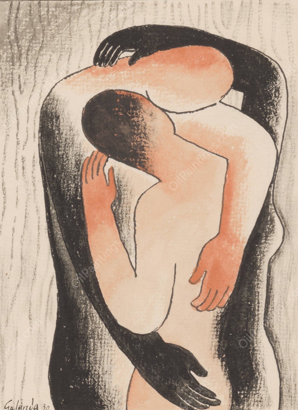 Embrace  by Mikulas Galanda - Hand-Painted Oil Painting Reproduction