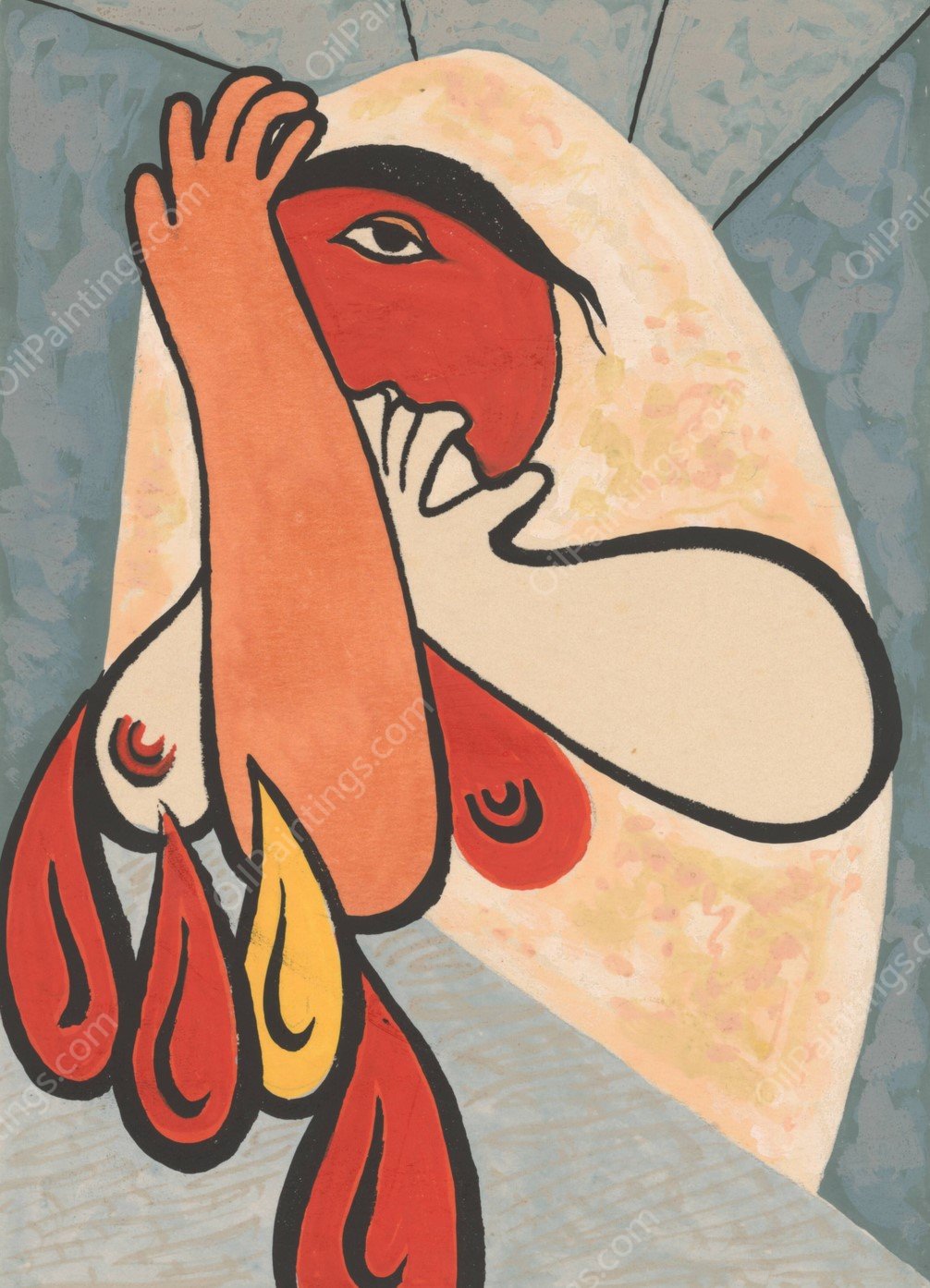 Fire  by Mikulas Galanda - Hand-Painted Oil Painting Reproduction