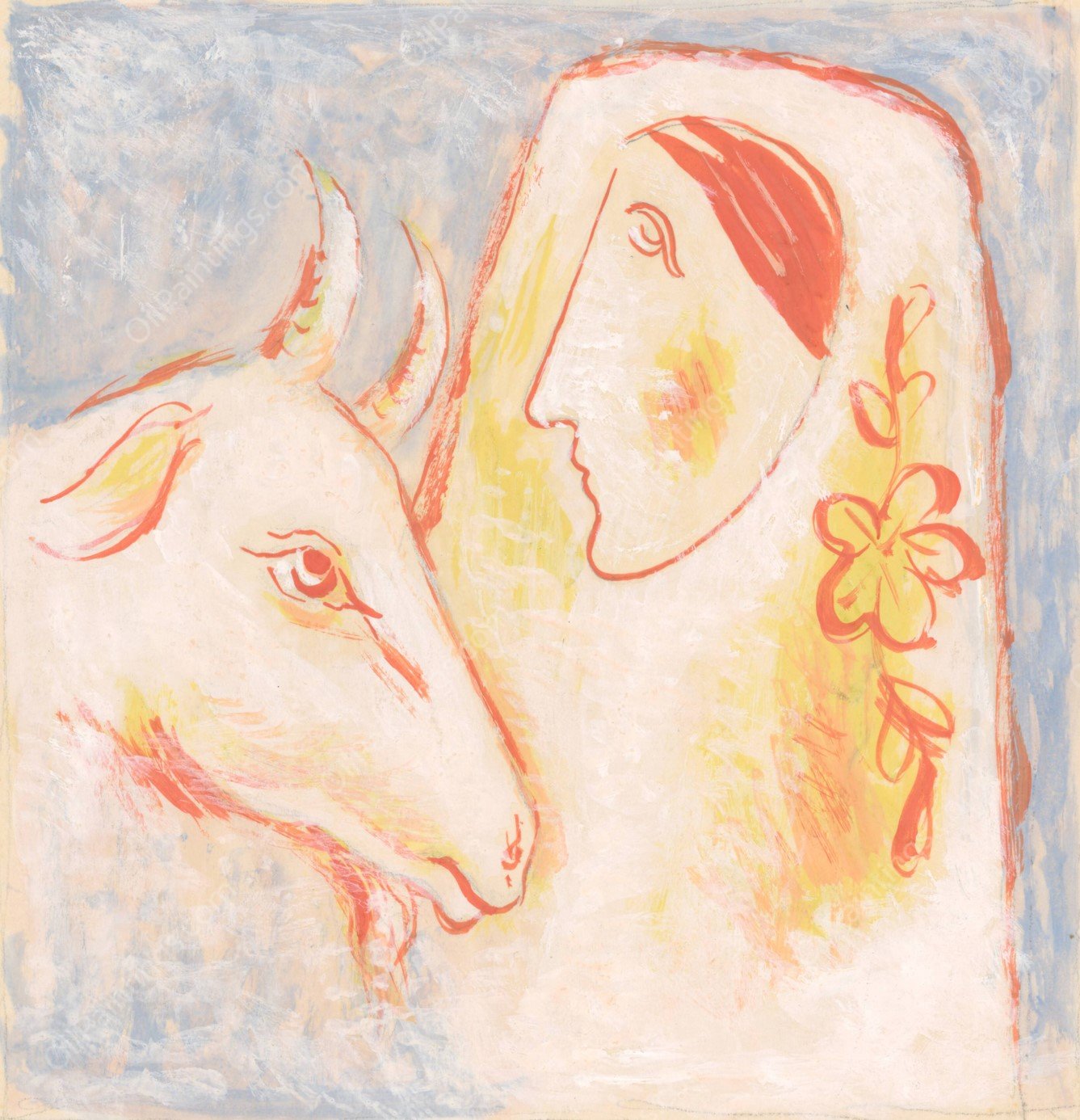 Goat Herder  by Mikulas Galanda - Hand-Painted Oil Painting Reproduction