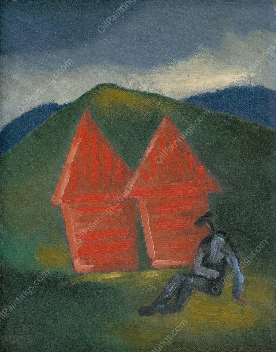 Hay Barns  by Mikulas Galanda - Hand-Painted Oil Painting Reproduction