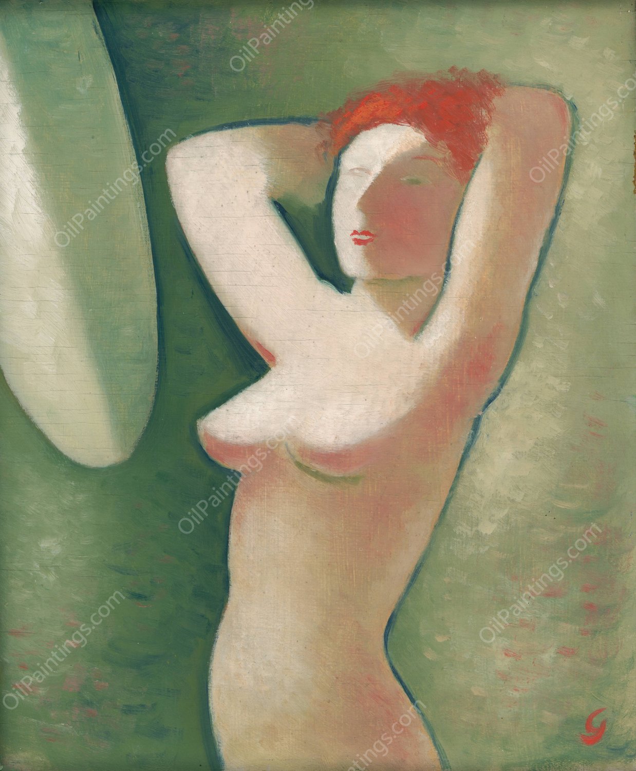 In Front of the Mirror  by Mikulas Galanda - Hand-Painted Oil Painting Reproduction