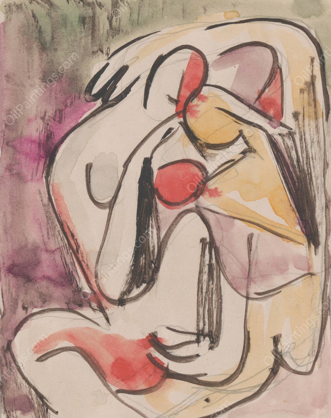 Lovers  by Mikulas Galanda - Hand-Painted Oil Painting Reproduction