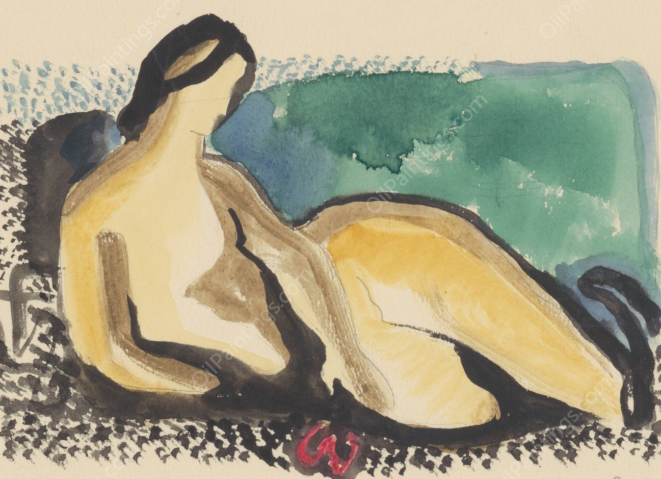 Lying Nude  by Mikulas Galanda - Hand-Painted Oil Painting Reproduction