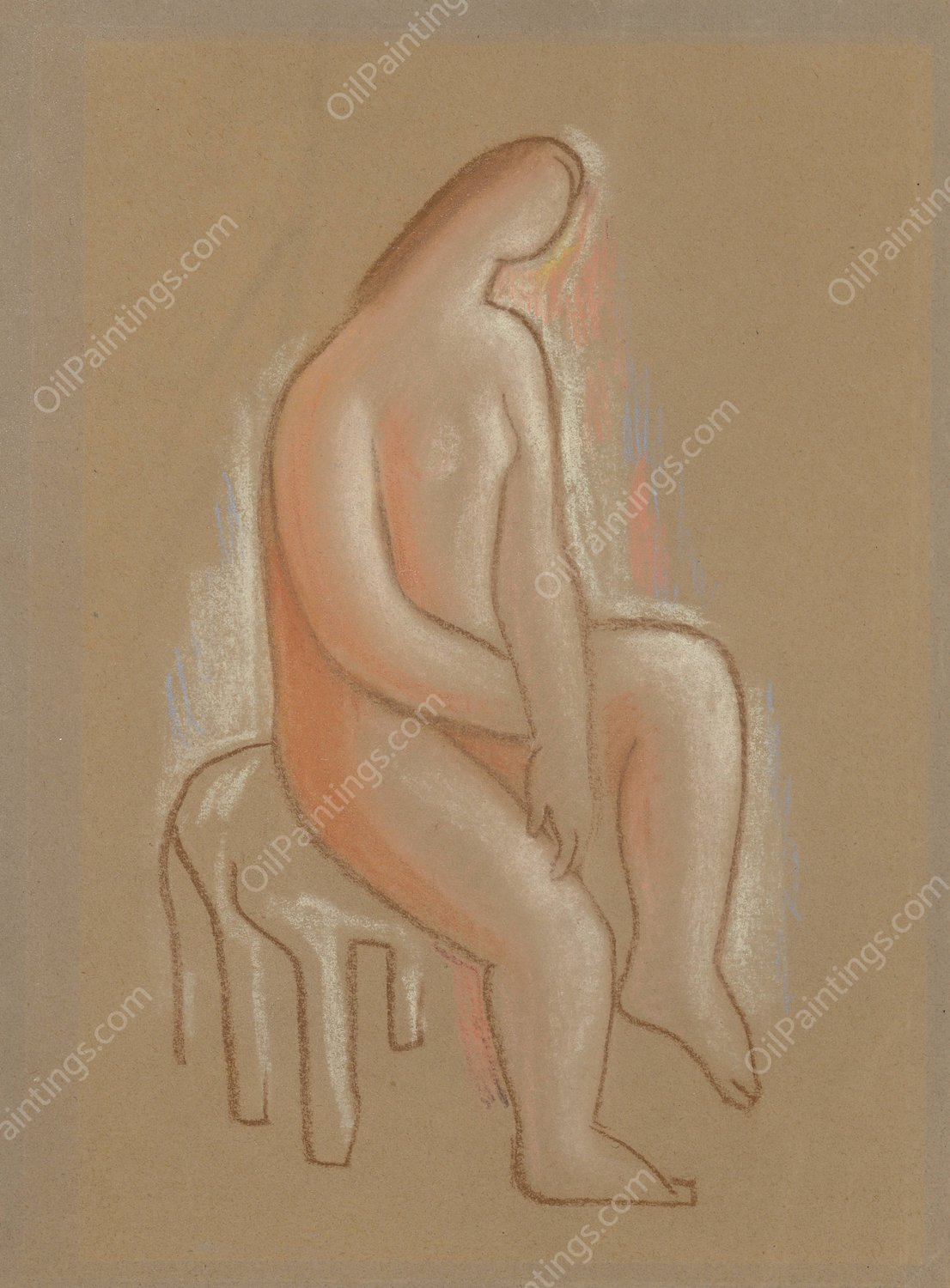 Seated  by Mikulas Galanda - Hand-Painted Oil Painting Reproduction
