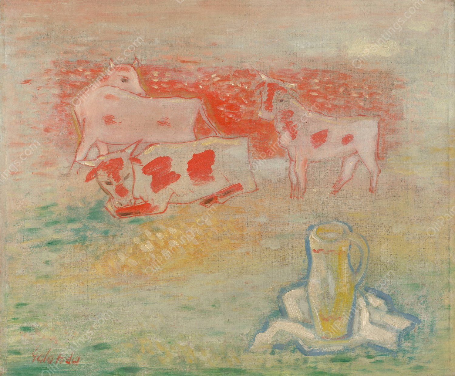 Slovak Pastorals  by Mikulas Galanda - Hand-Painted Oil Painting Reproduction