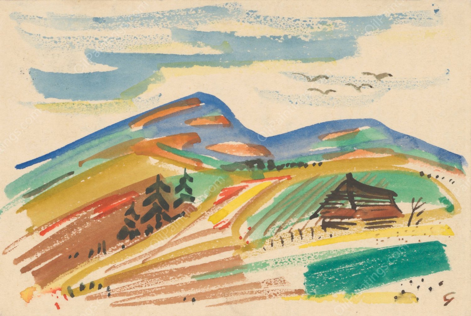 Stubnianske Teplice  by Mikulas Galanda - Hand-Painted Oil Painting Reproduction